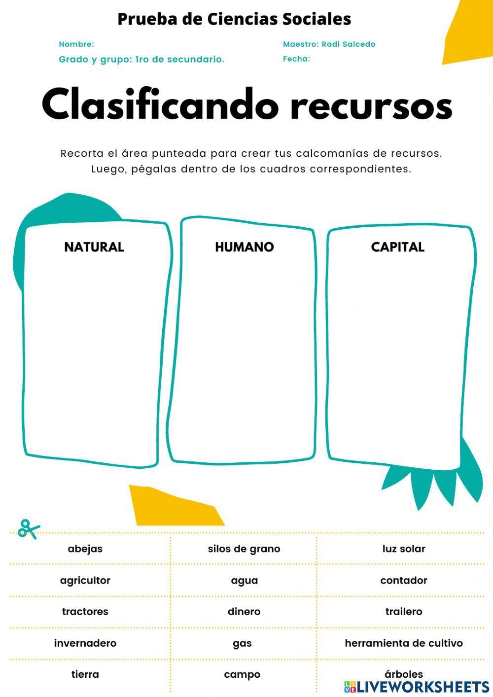 Clasifica los Recursos