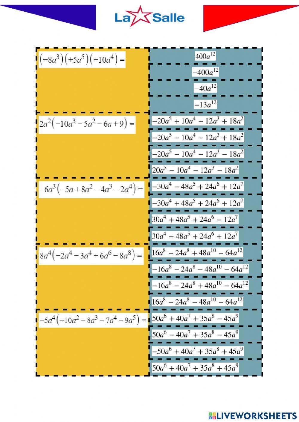 Multiplicación de monomios