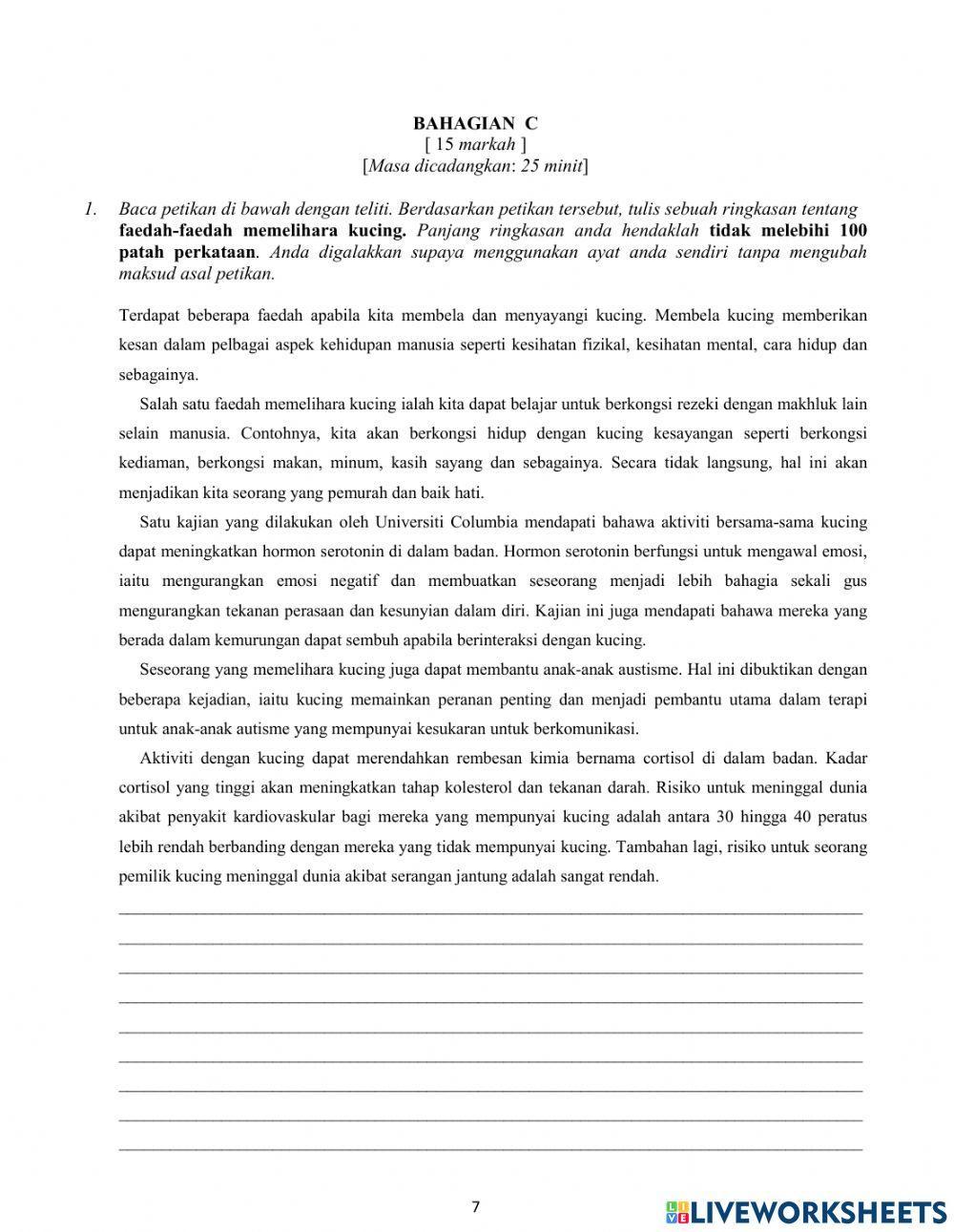 PENILAIAN SUMATIF BAHASA MELAYU TINGKATAN 3