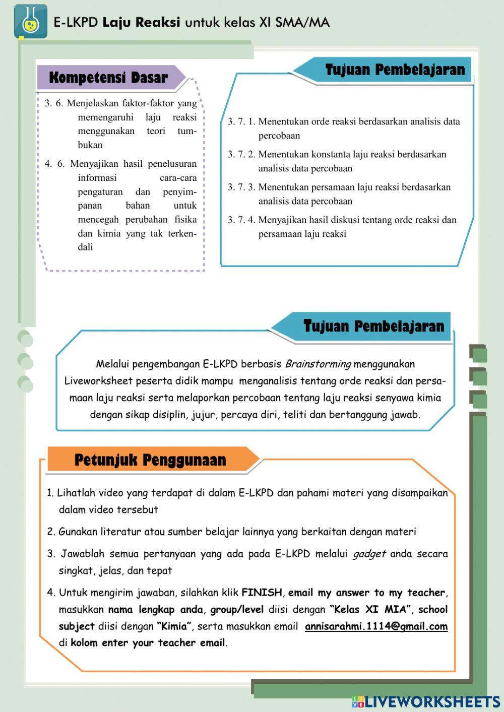 Laju Reaksi: Orde Reaksi & Persamaan Laju Reaksi