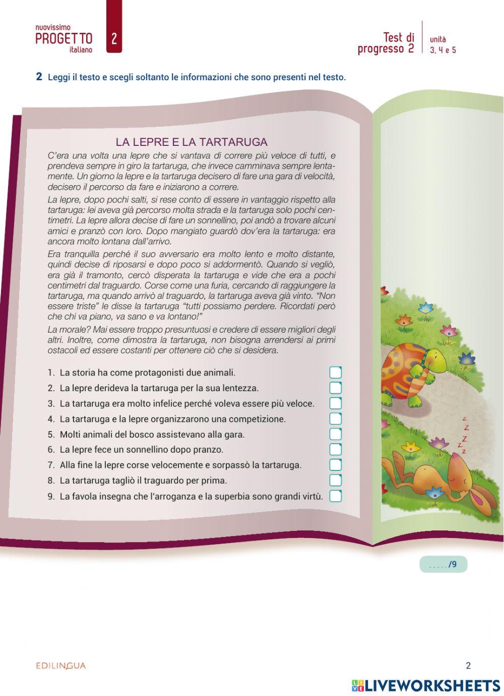 Test di progresso 2, Unità 3,4,5