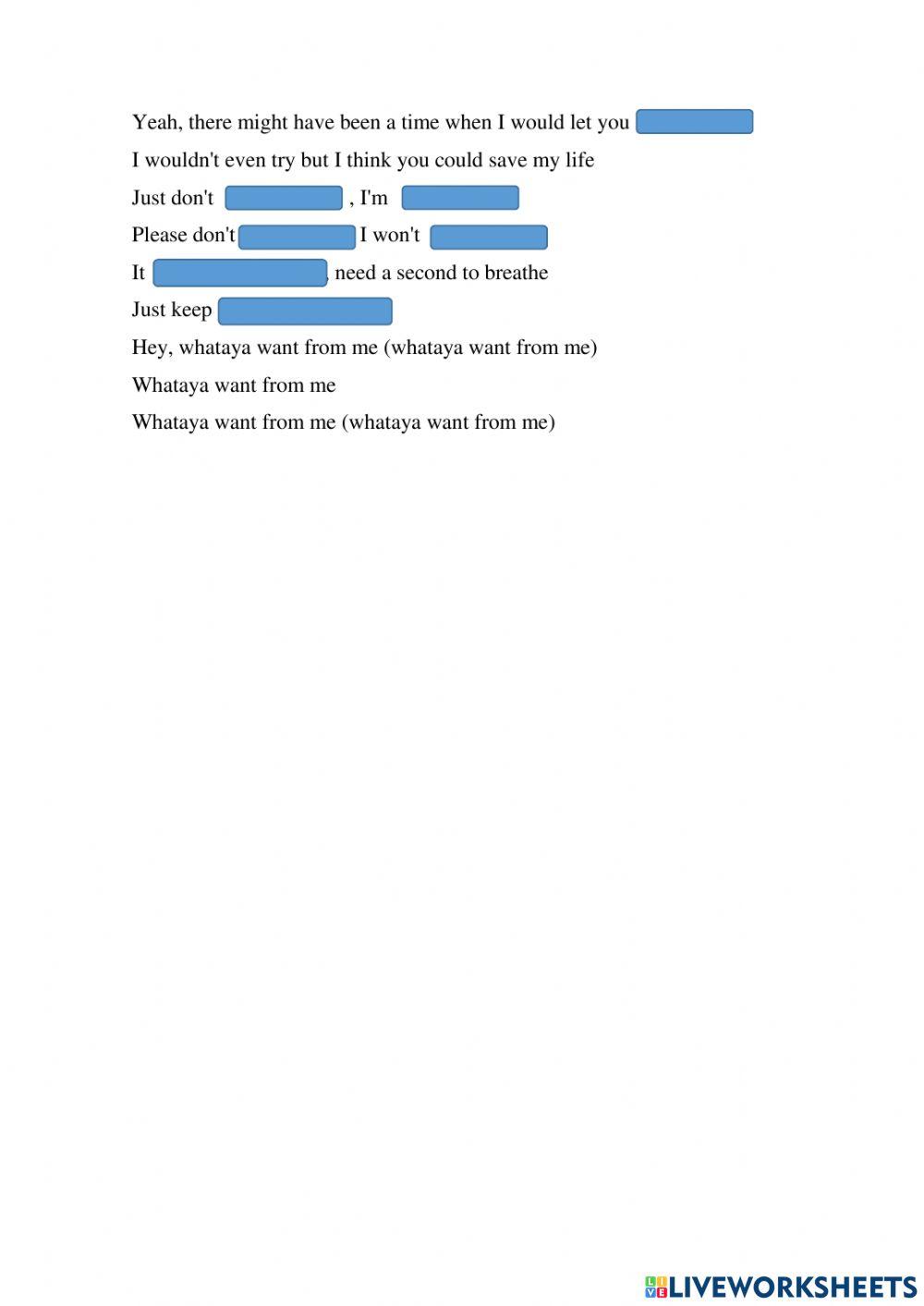 Phrasal verbs in a song