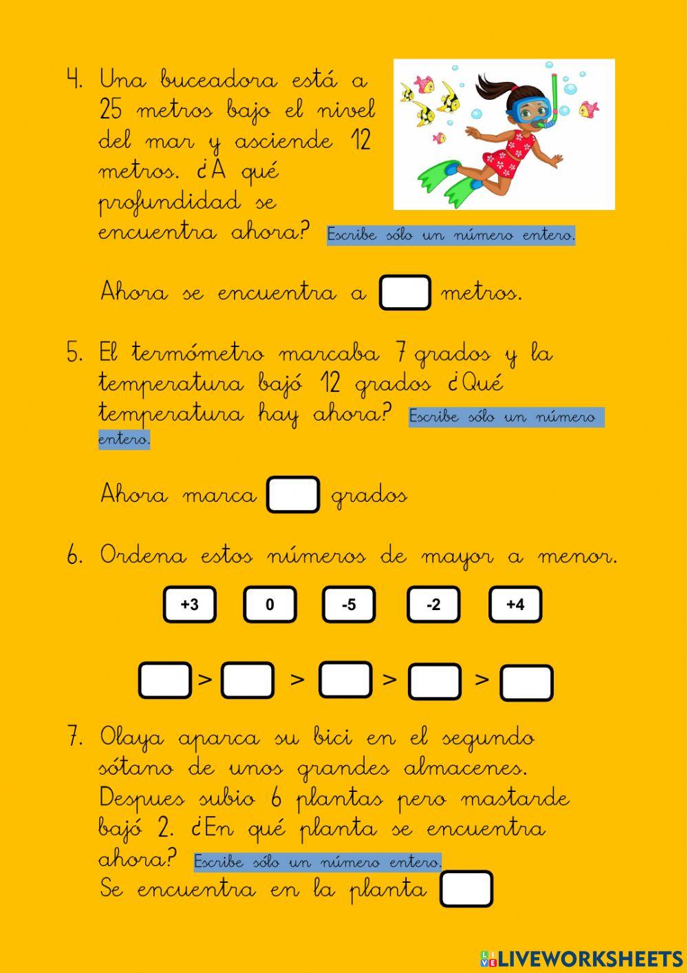 Repaso números enteros