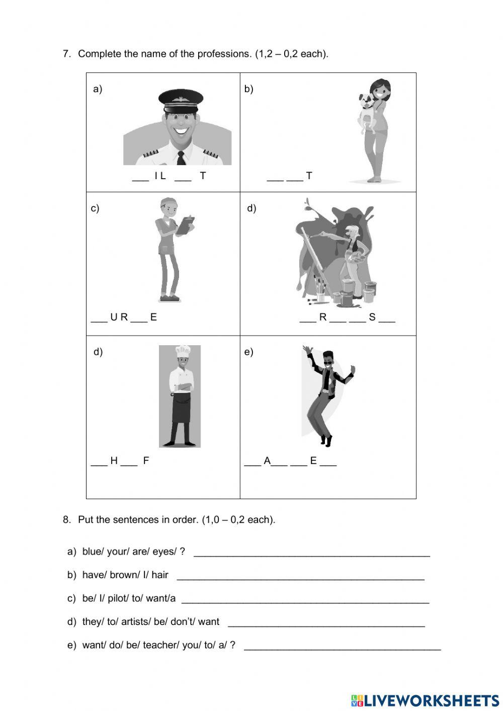 Final Written Test Kids 3