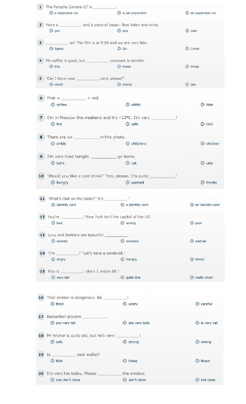 Final Revision - Elementary Level