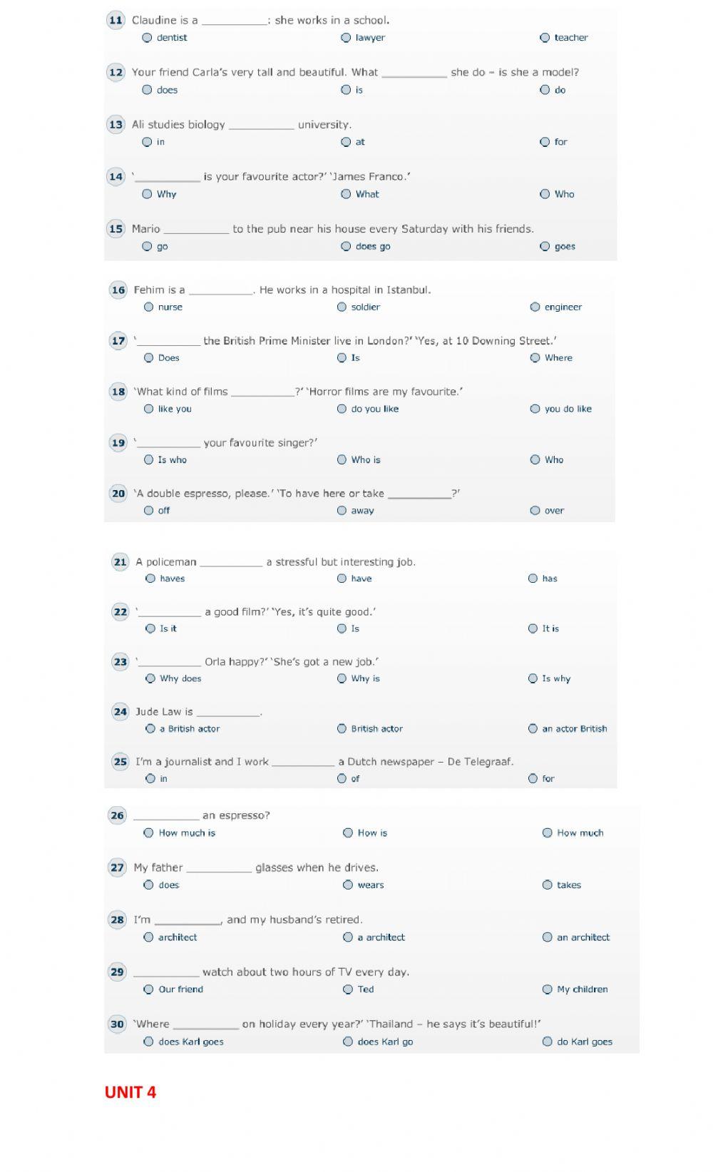 Final Revision - Elementary Level