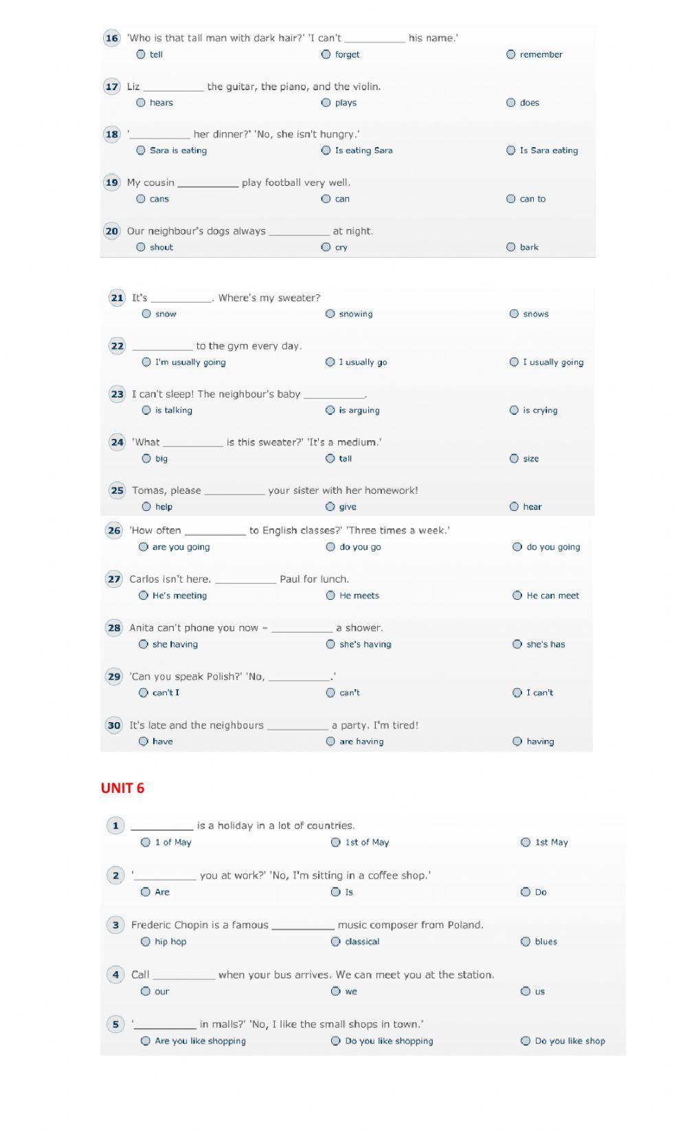 Final Revision - Elementary Level