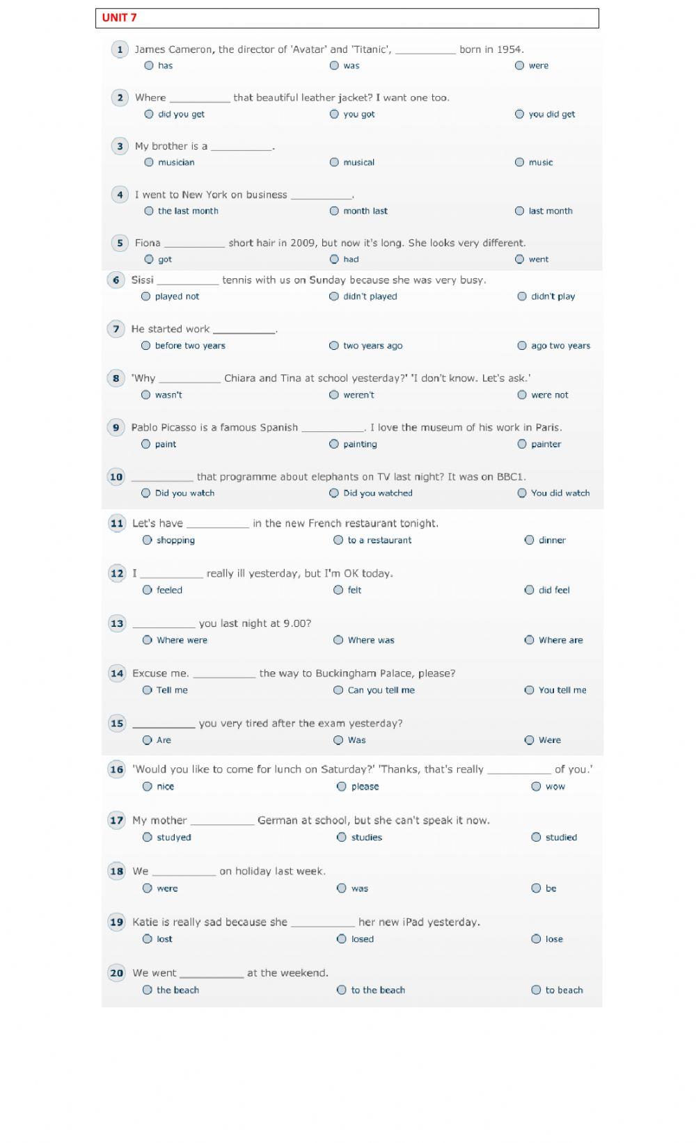 Final Revision - Elementary Level