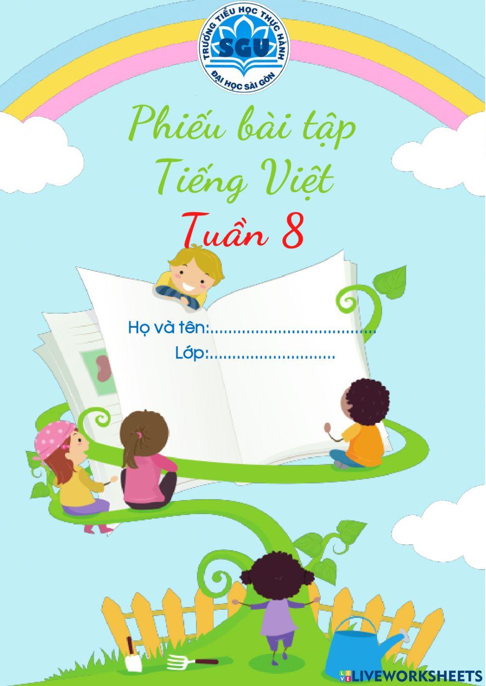 Phiếu bài tập Tiếng Việt tuần 8