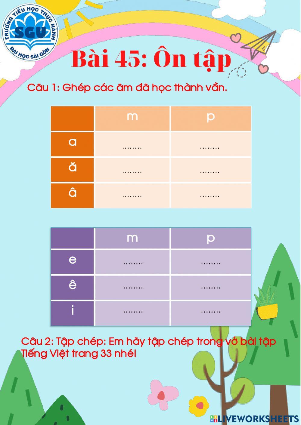 Phiếu bài tập tiếng việt tuần 8