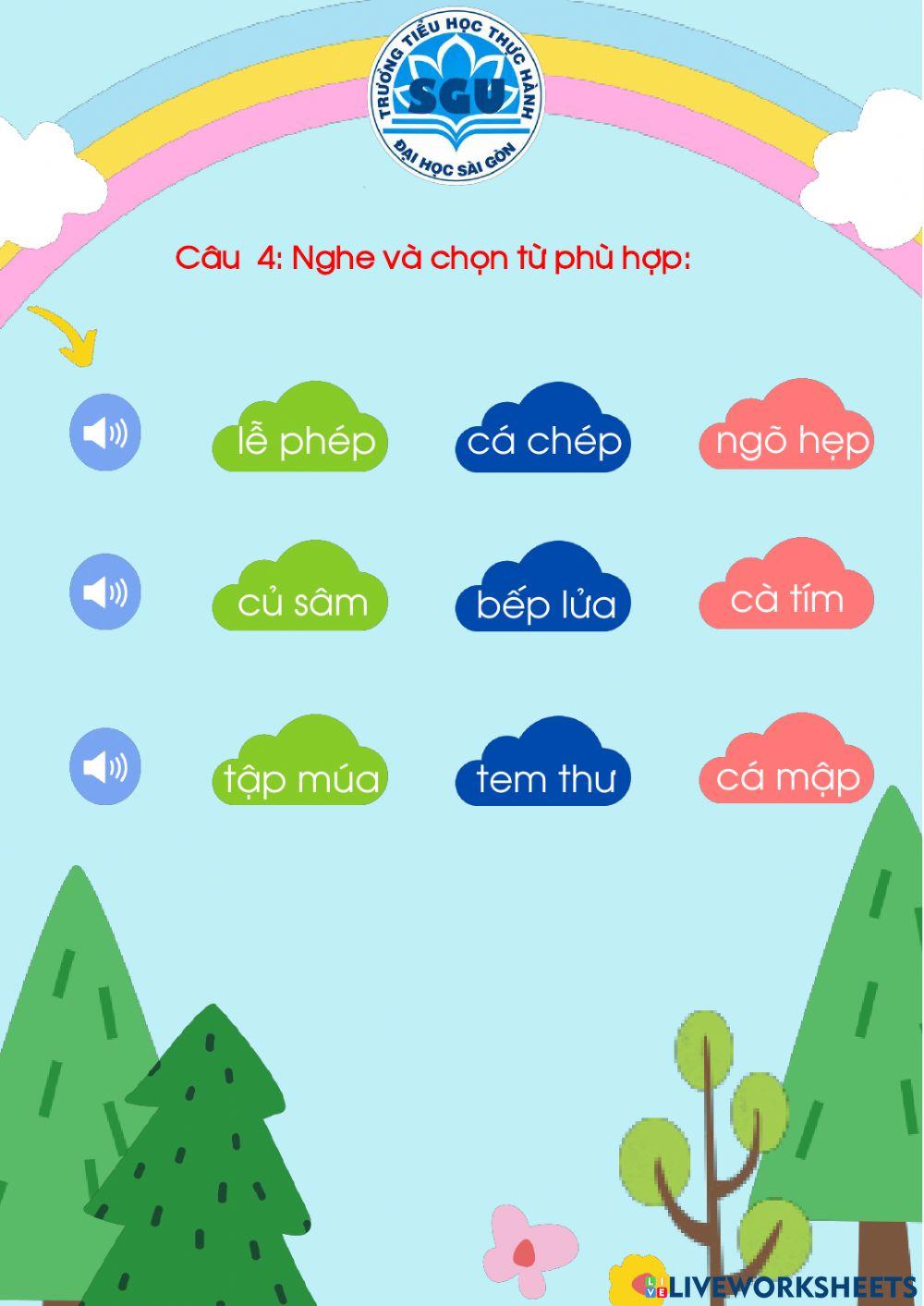 Phiếu bài tập tiếng việt tuần 8