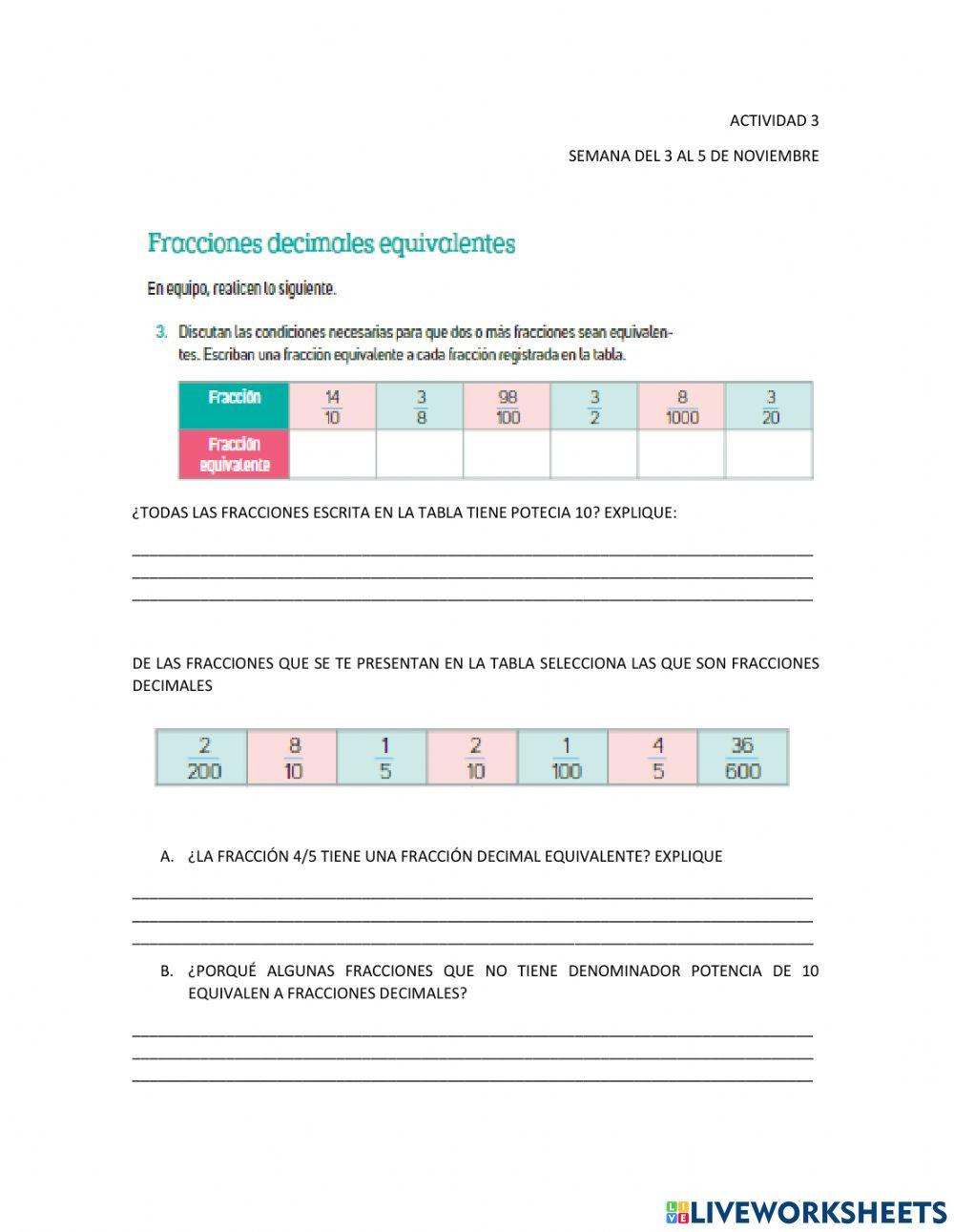 Fracciones equivalentes