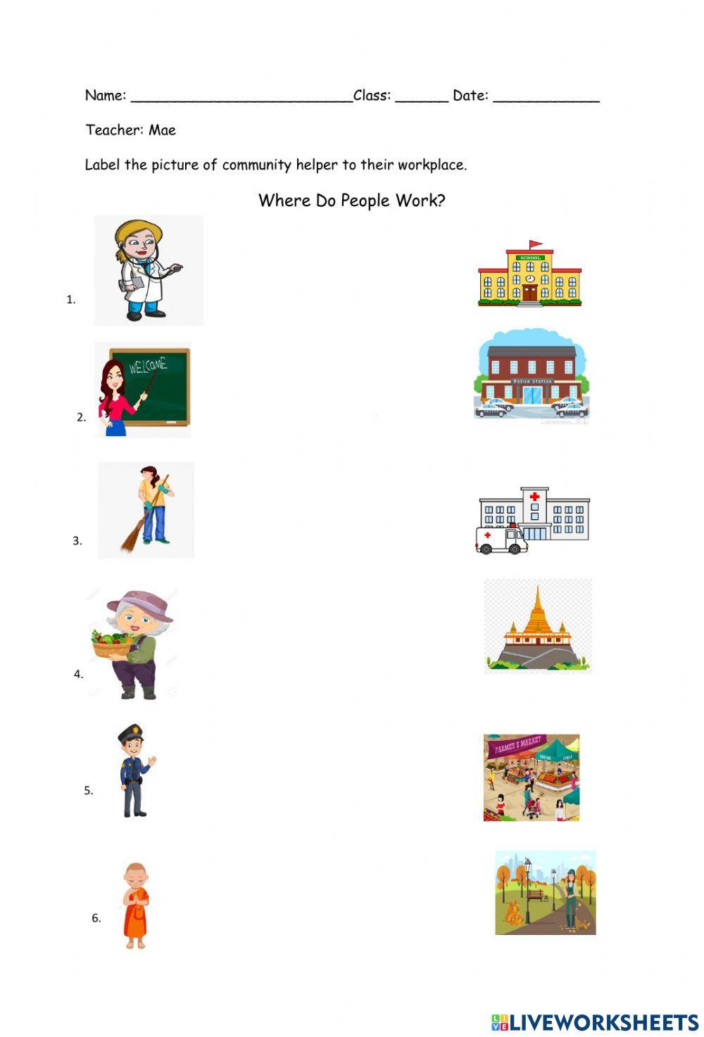 Where People Work worksheet 2 online exercise for | Live Worksheets