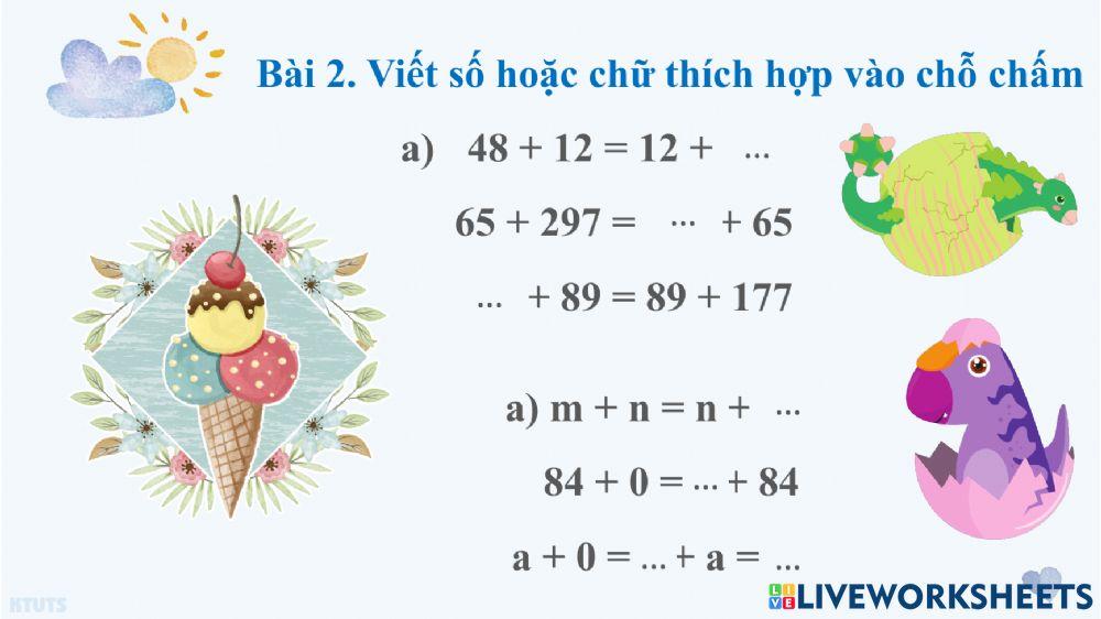 Tính chất giao hoán phép cộng