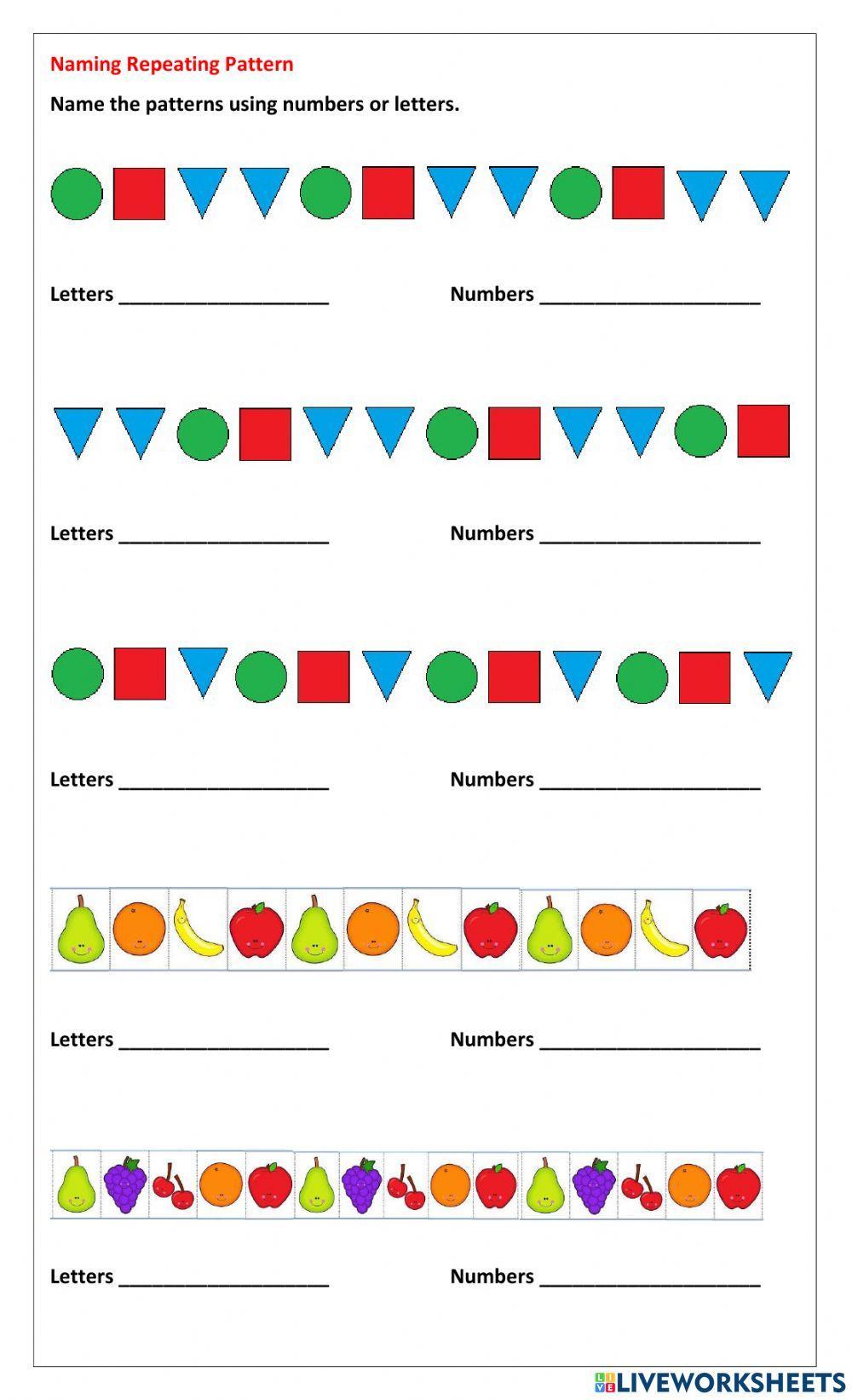 Naming Repeating Patterns Naming Repeating Patterns