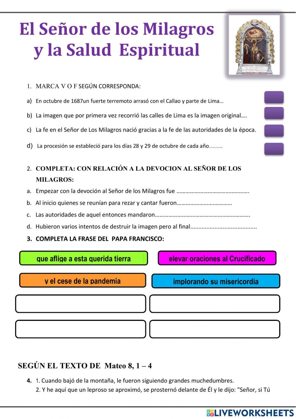 Ficha señor de los milagros