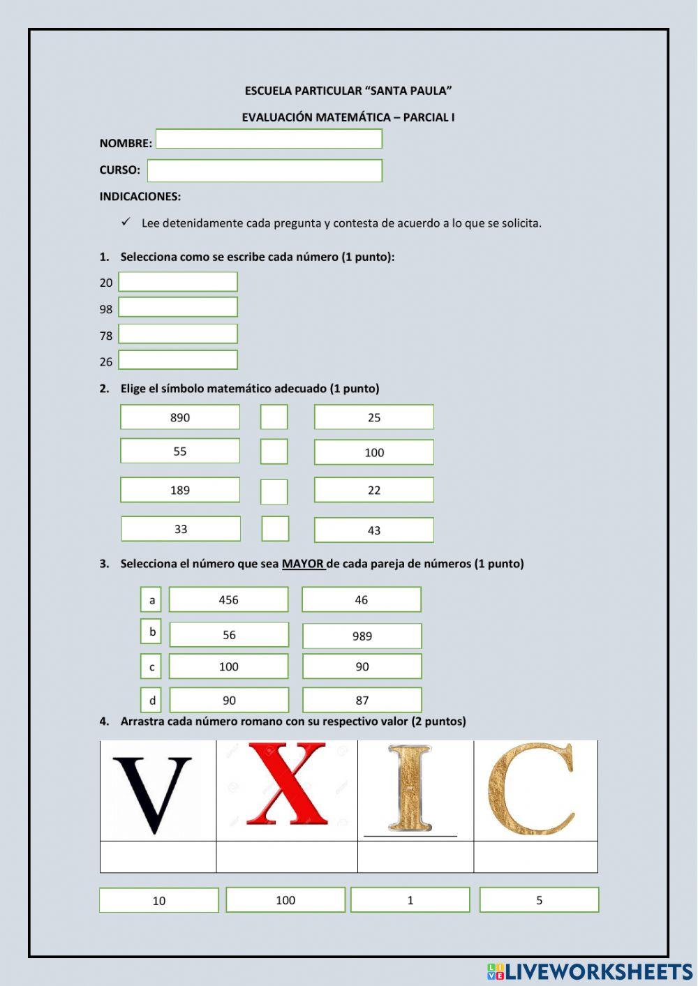 Matematica parcial 1