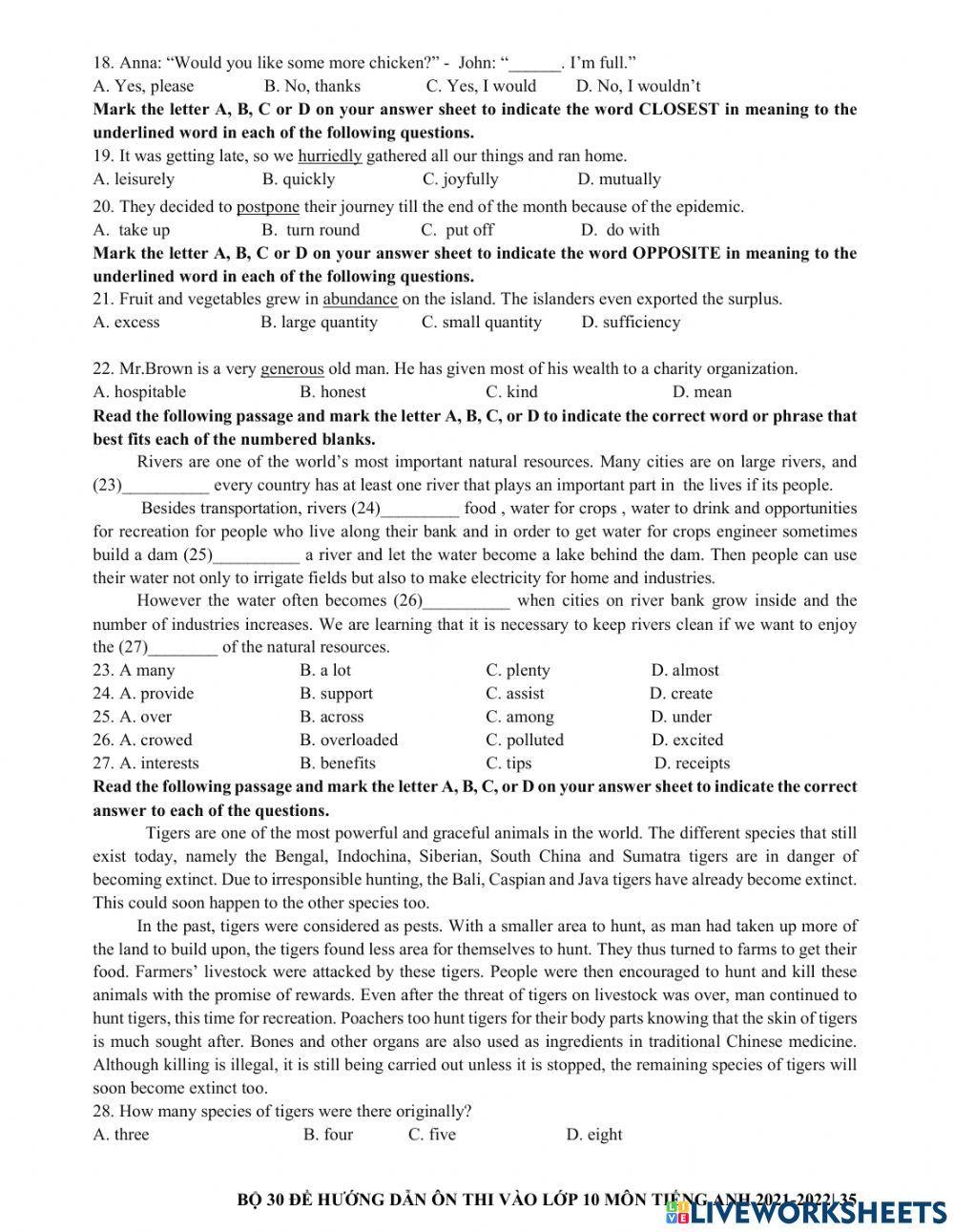 Ôn thi vào 10 - đề 10