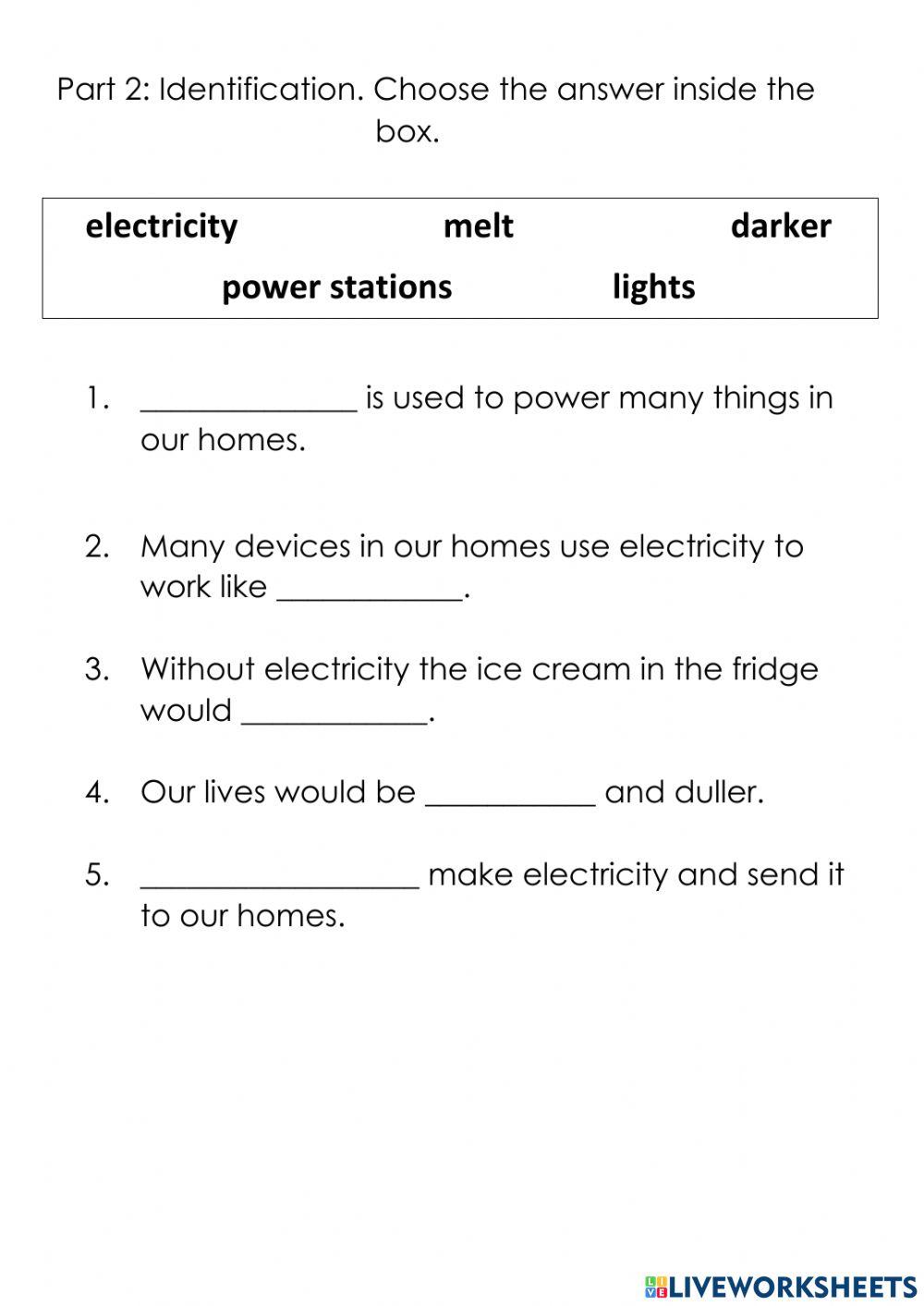 Elctricity in our homes