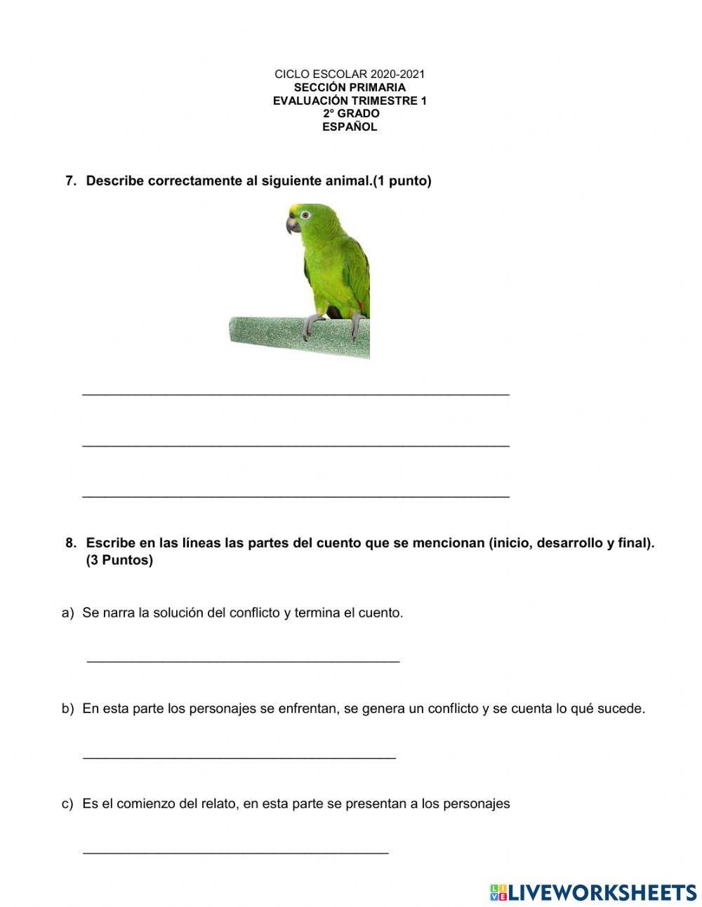 Evaluacion de español