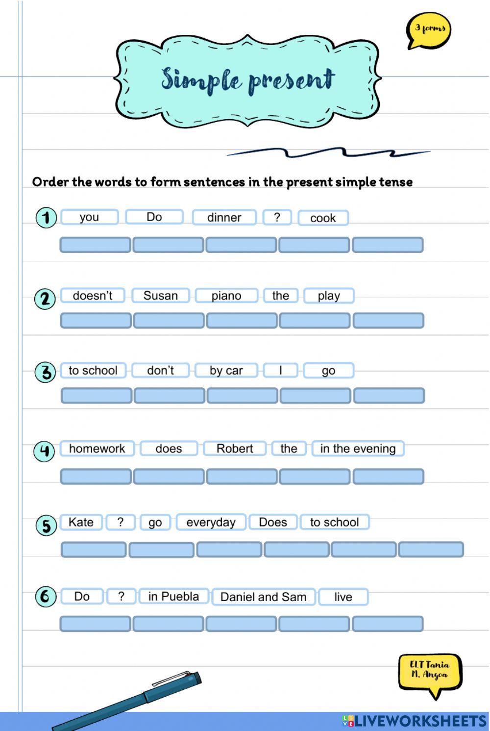 Simple present exercises