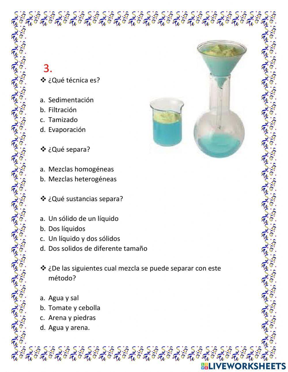 Metodos de separación de mezclas