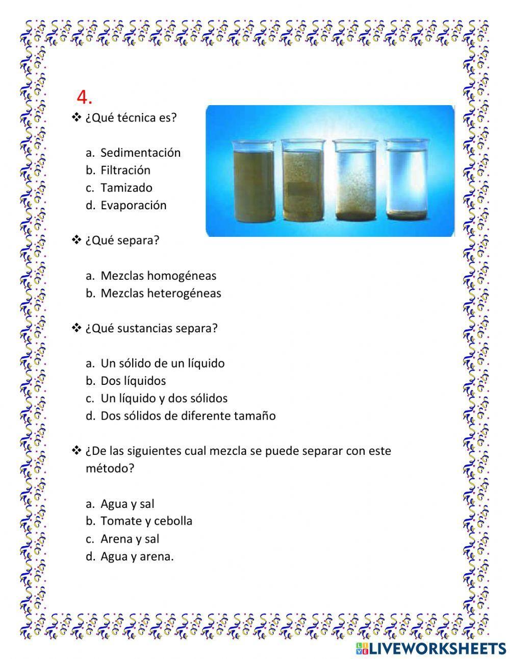 Metodos de separación de mezclas