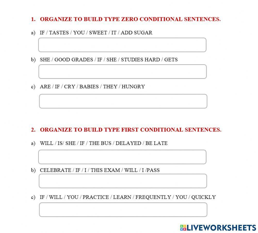 Conditionals type 0 & 1