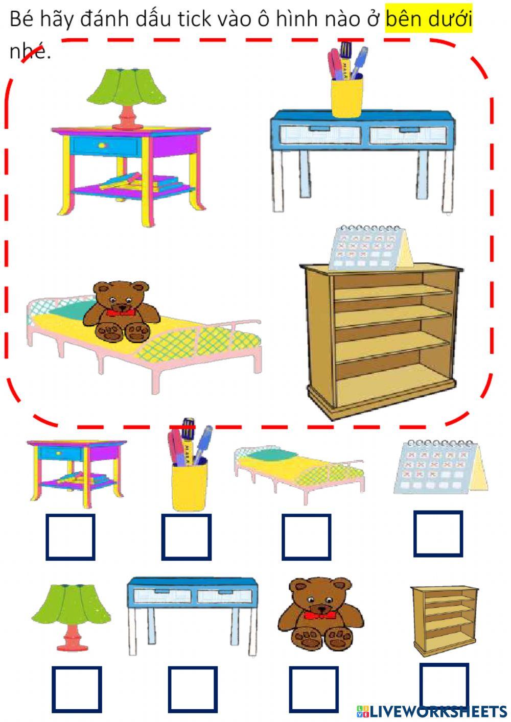 Spatial relation live worksheets