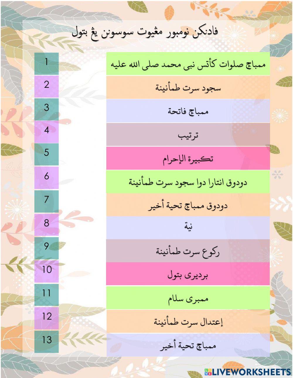 Rukun Sembahyang (Berdiri betul - Tertib)