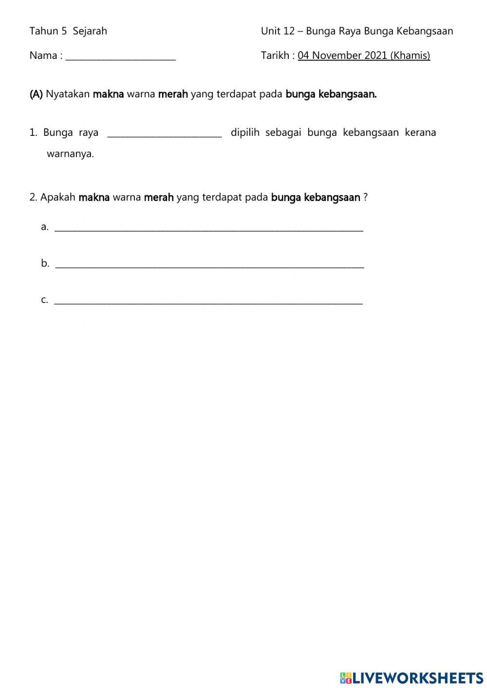 Unit 12 - Bunga Raya Bunga Kebangsaan