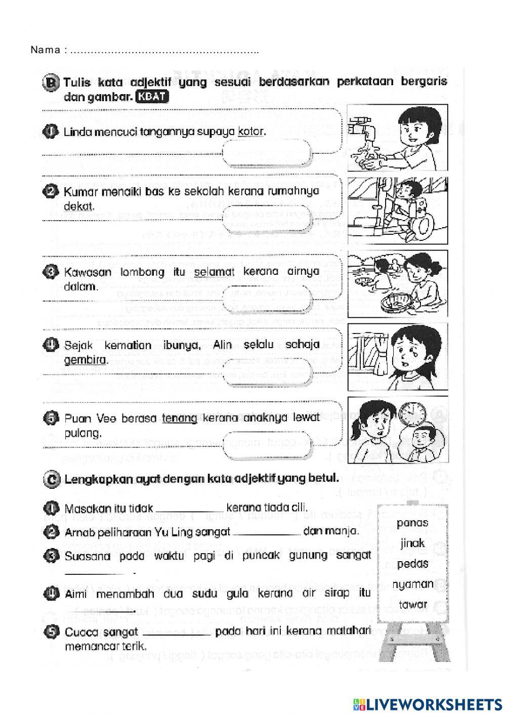 Kata Adjektif Tahun 3