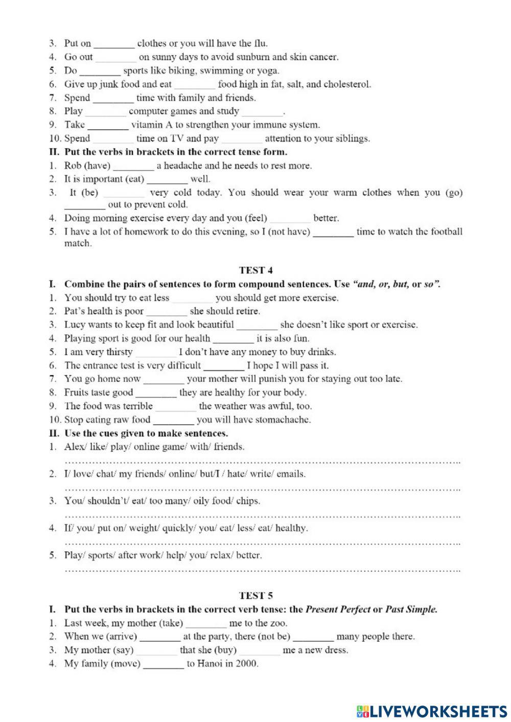 Grade 7- đề 15 phút- test3-4