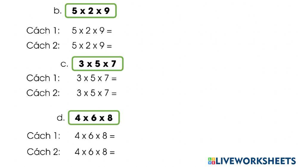 9.5 Tính chất kết hợp của phép nhân