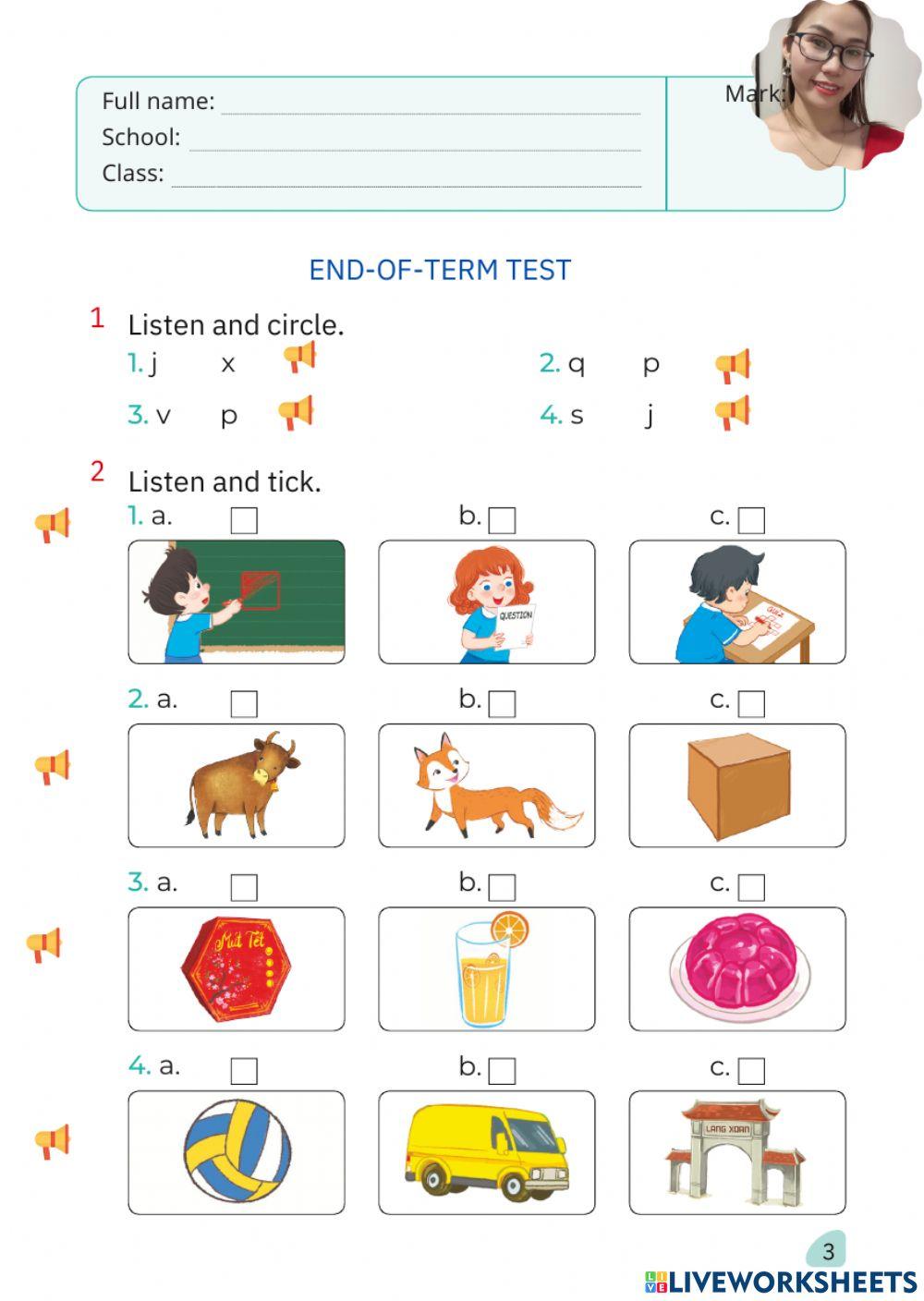 Grade 2- đề thi hk 1