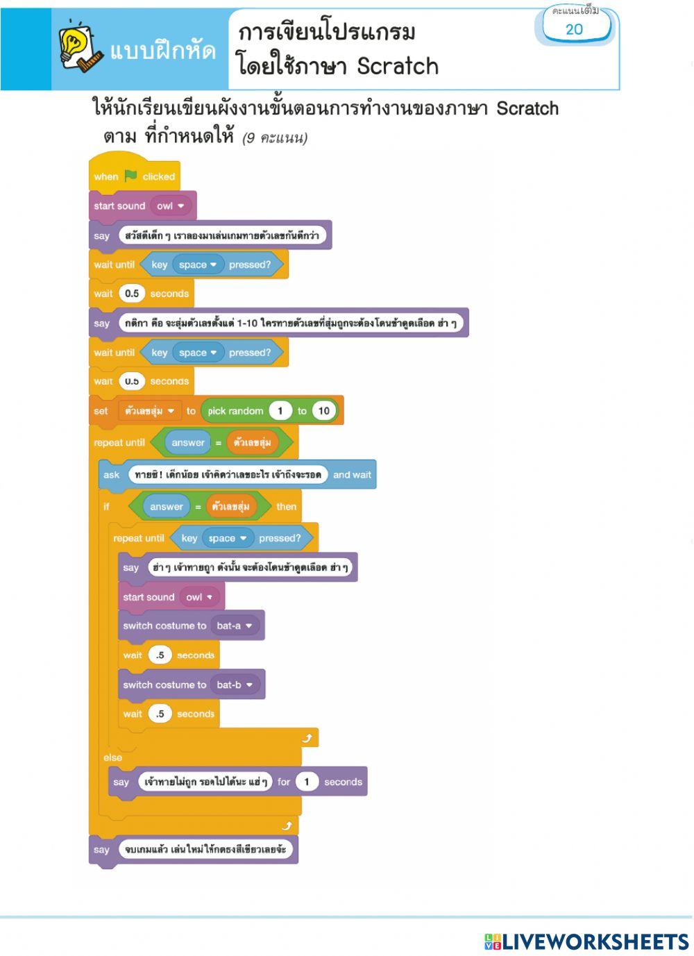 วิทยาการคำนวณ ป.5  ครั้งที่1  ปีการศึกษา 2564