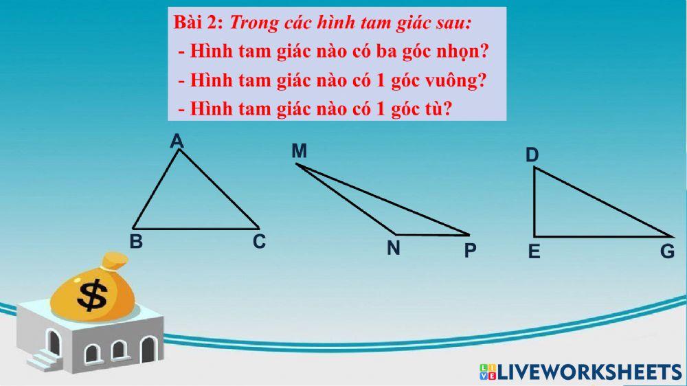 Góc nhọn, góc bẹt, góc tù