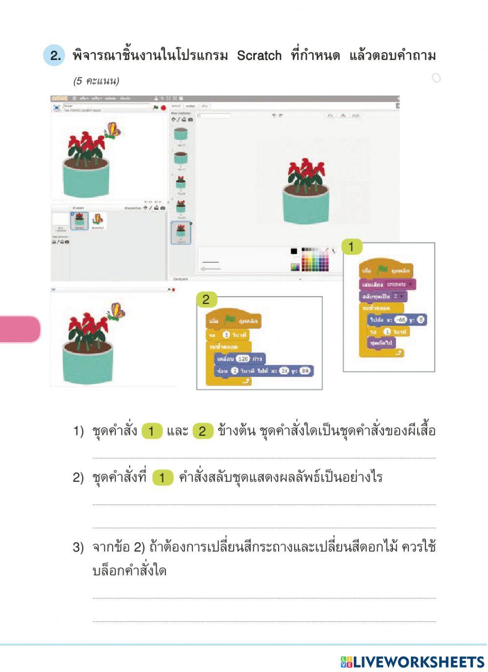 วิทยาการคำนวณ ป.4  ครั้งที่ 1 ภาคเรียนที่ 2