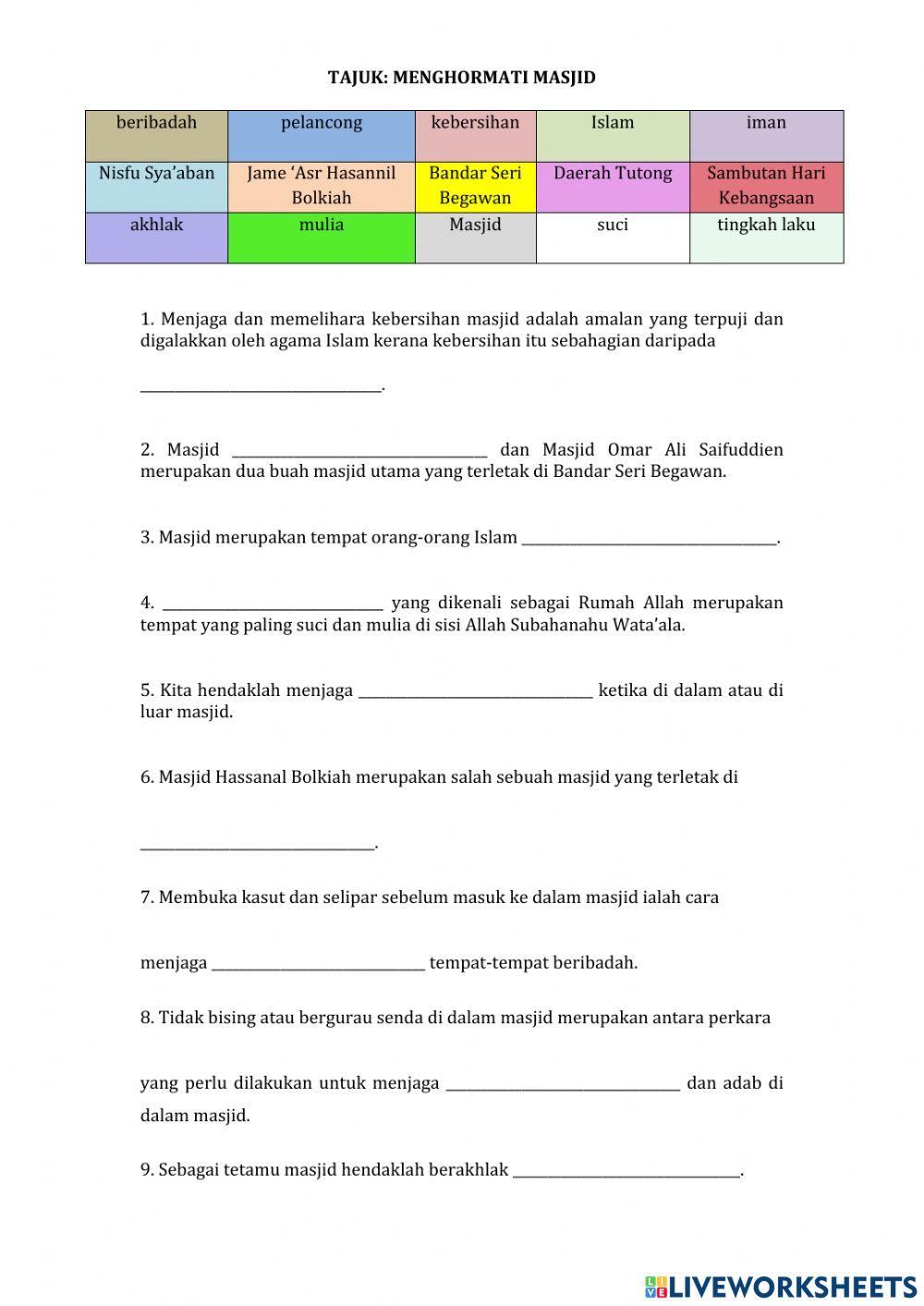 Cara menghormati dan adab ketika di masjid
