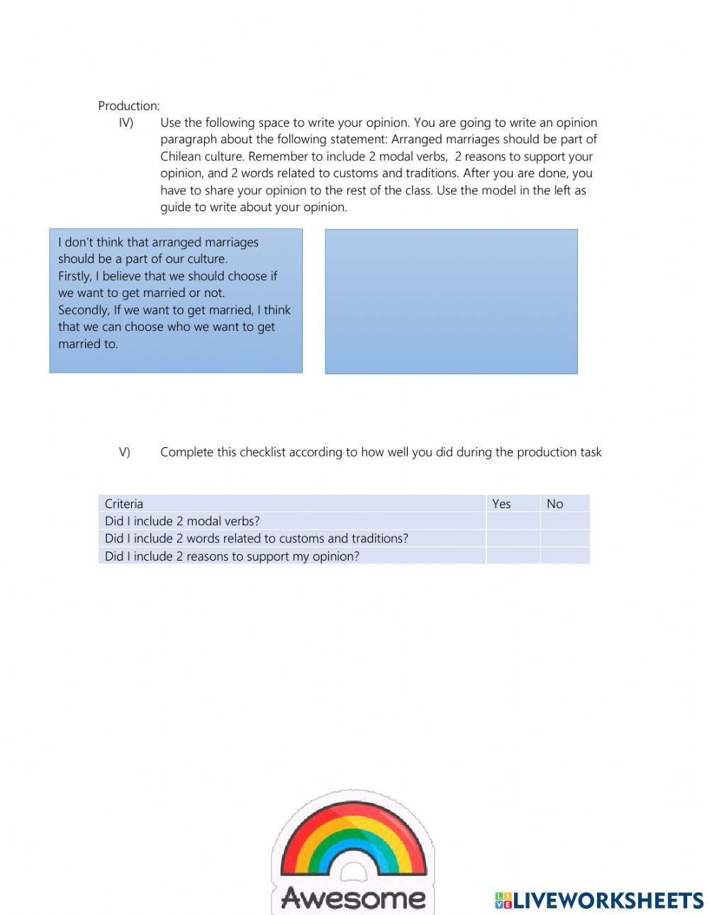 English worksheet: Culture shock