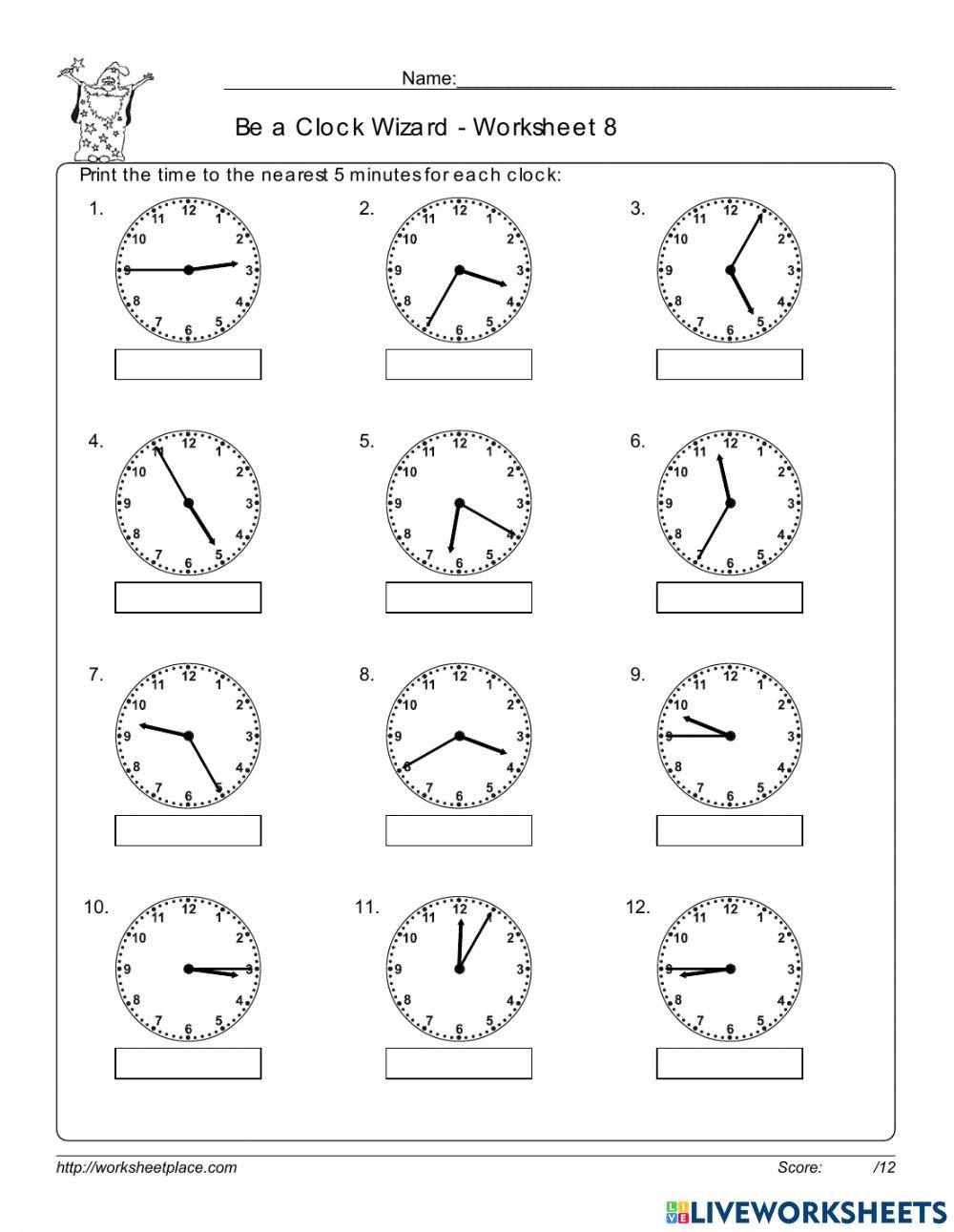 time worksheet online exercise for | Live Worksheets