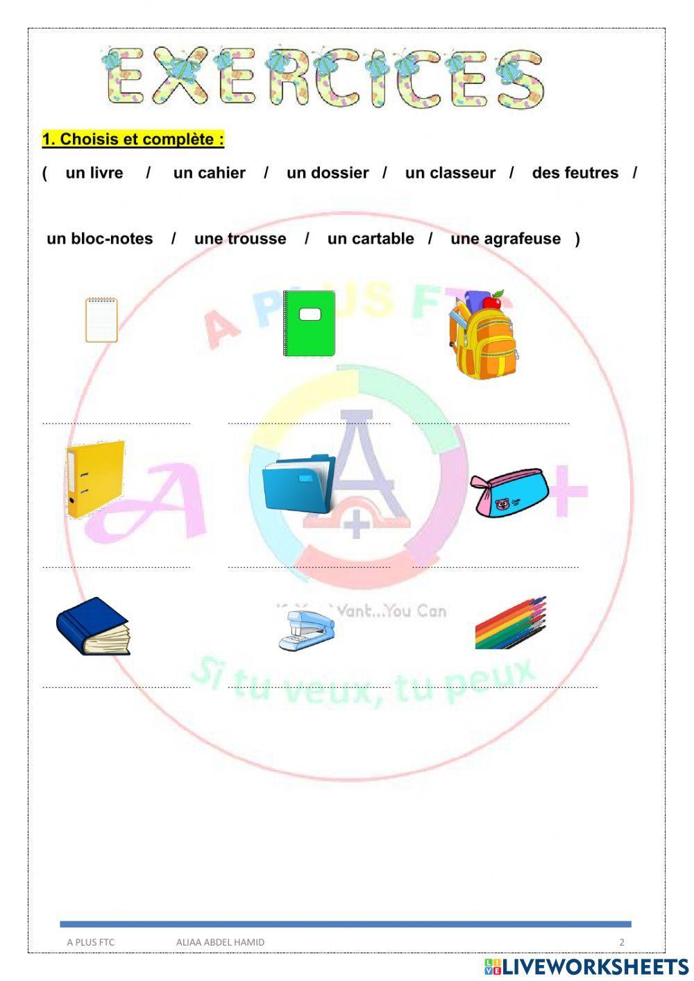 Les affaires scolaires