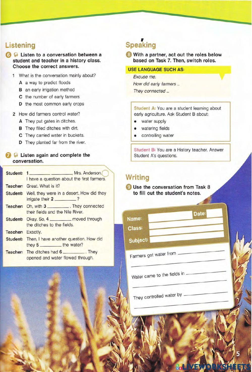 Unit 1 The History of Agriculture