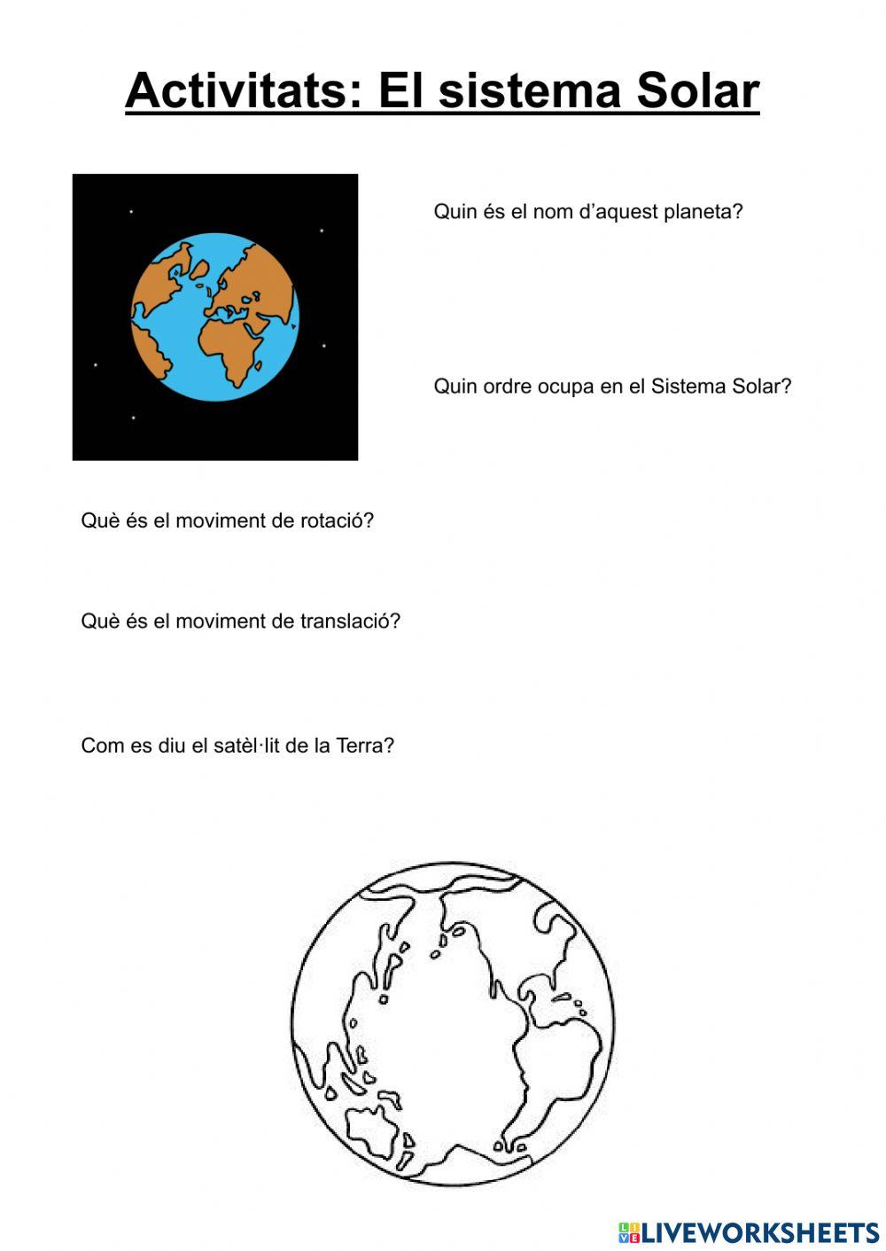 Activitats planetes sistema solar