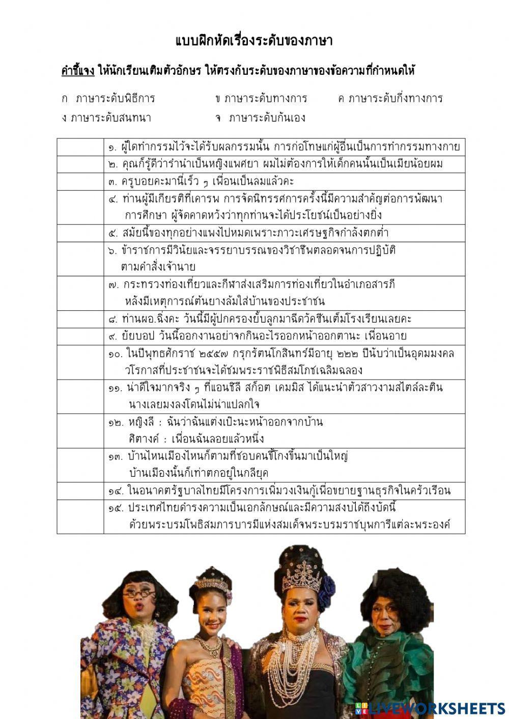 ระดับของภาษา