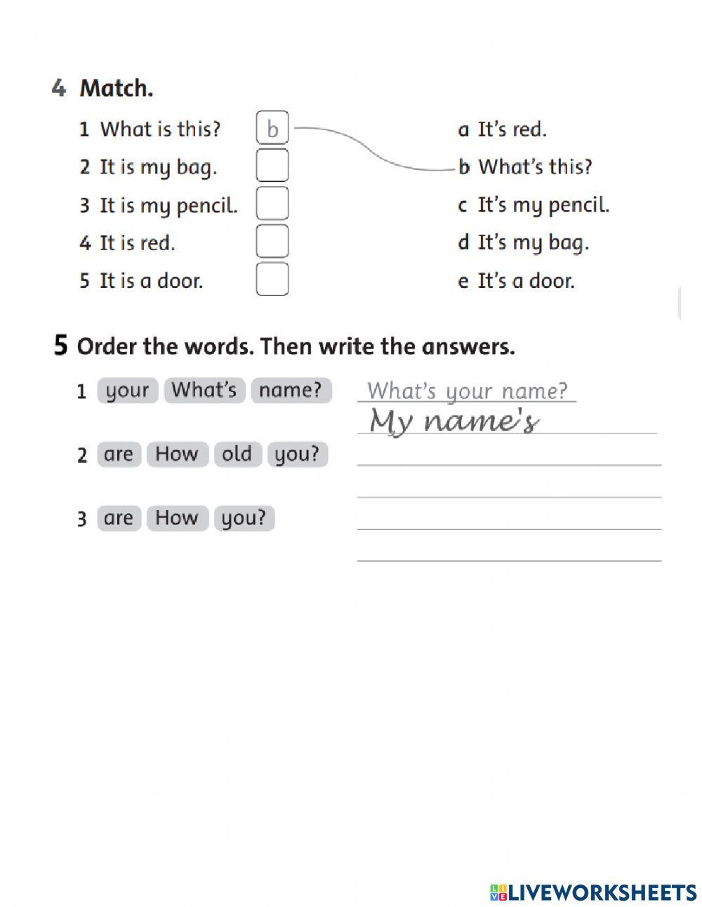 Review Starter+ Unit 1 grade 3
