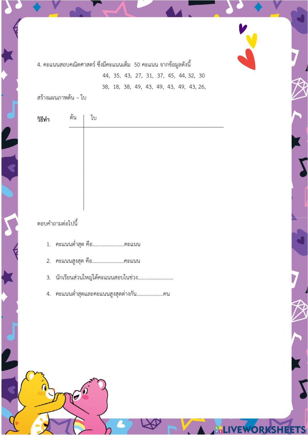 แผนภาพจุด และแผนภาพต้น - ใบ