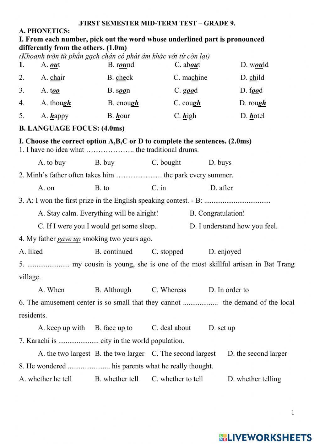 English Test Grade 9 1601444 Tran Anh Dao Live english-test-grade-9-1601444-tran-anh-dao-live