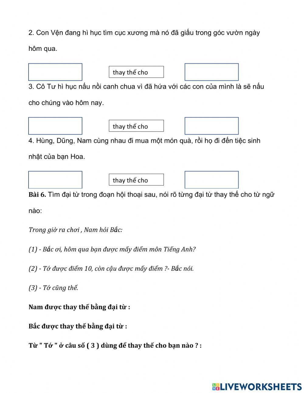 Ôn tập về Đại từ