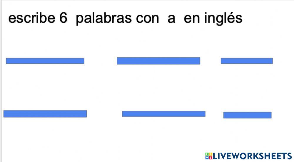 Palabras en ingles con la letra A